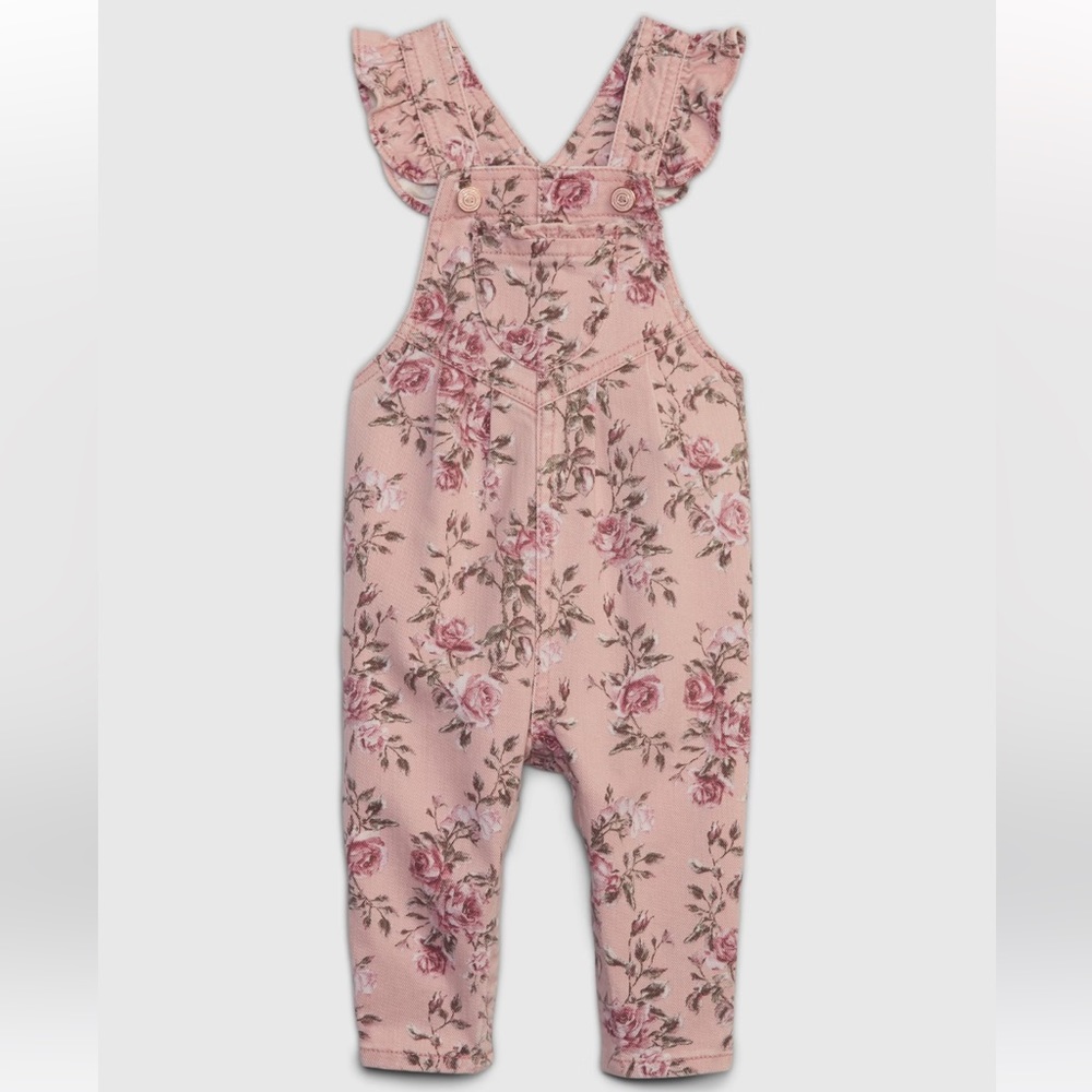 NEW Gap × LoveShackFancy Floral Denim Overalls 12-18M!
